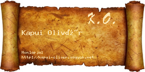 Kapui Olivér névjegykártya