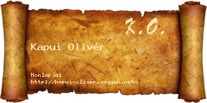 Kapui Olivér névjegykártya