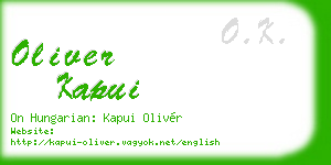 oliver kapui business card