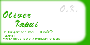 oliver kapui business card